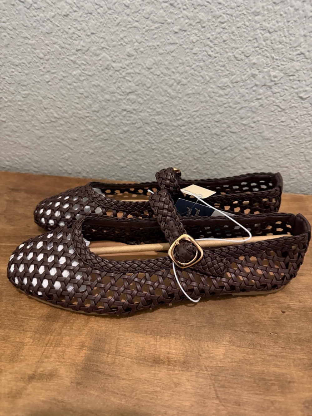 Universal Thread Brown Woven Mary Jane Flats